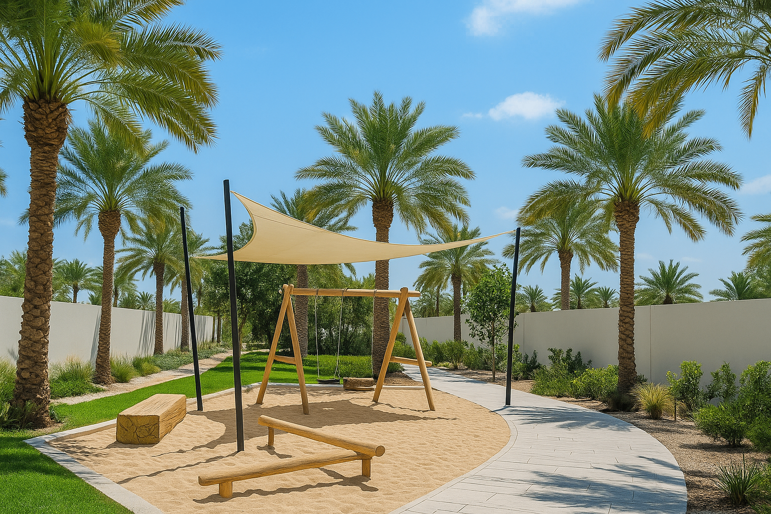 Jebel Sifah – playground and green area