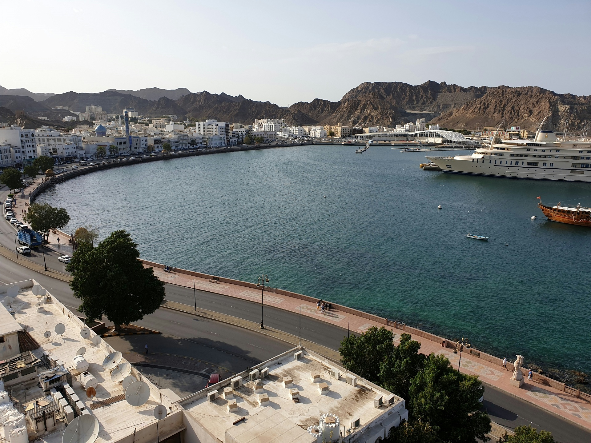 Muttrah harbour and corniche in Muscat, Oman