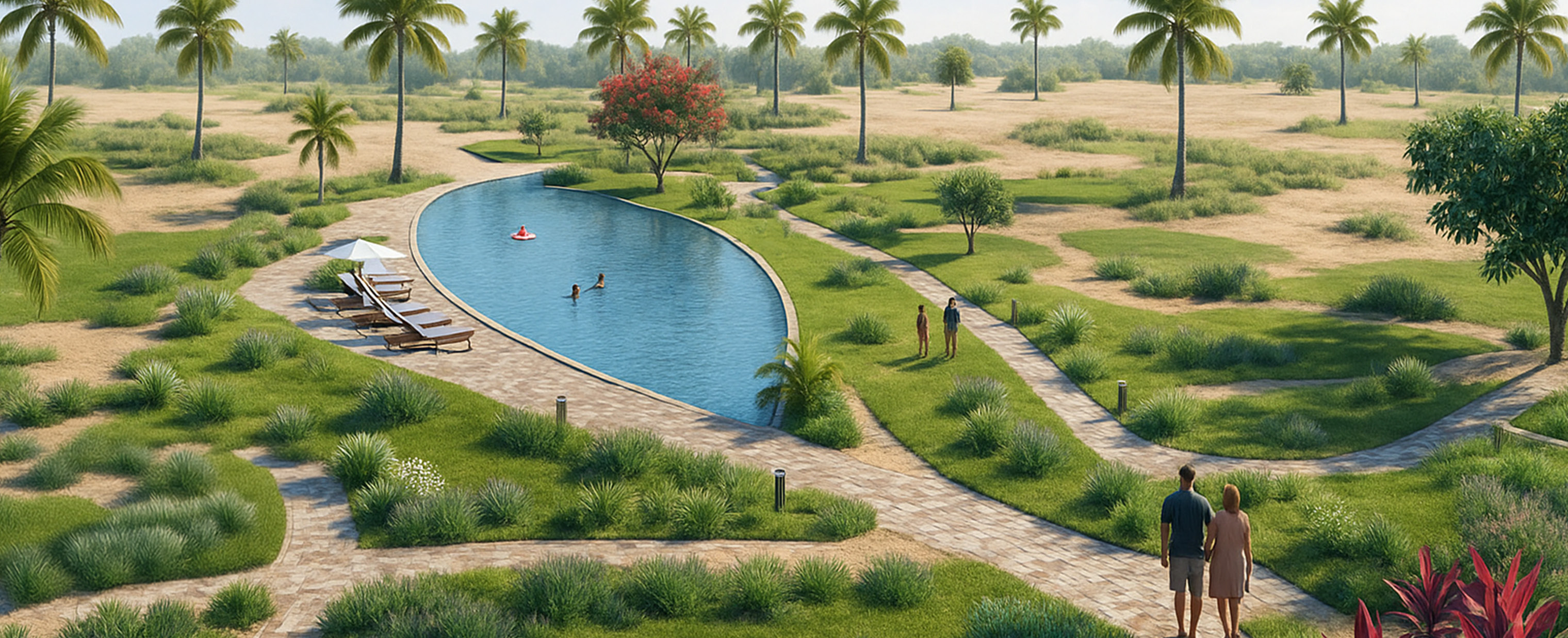 Riviera – community pool and walkways